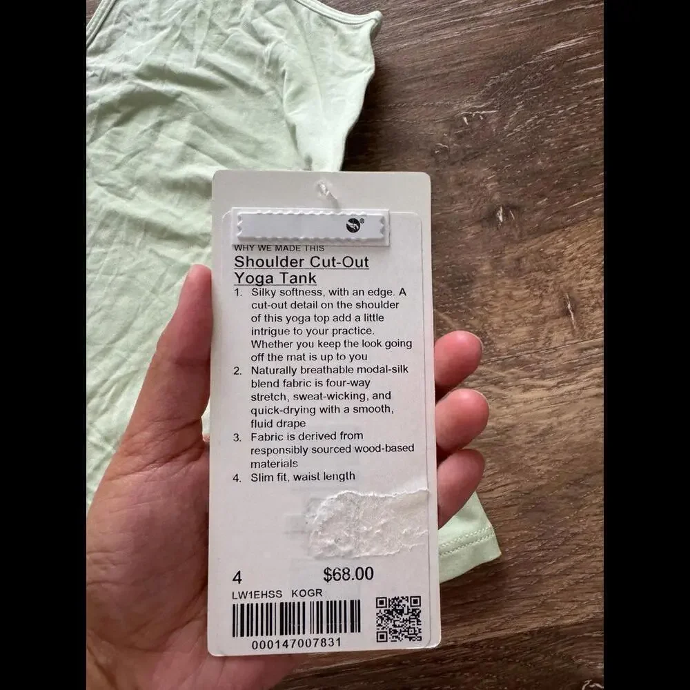 Lululemon Shoulder Cut-Out Tank Kohlrabi Green Size 4 NWT - Picture 2 of 4